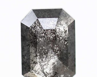 Salt And Pepper Diamond | Fancy Emerald Cut Diamond | 0.66 Ct Natural Loose Earth Mined Diamond For Engagement & Wedding Ring | Gift for Her