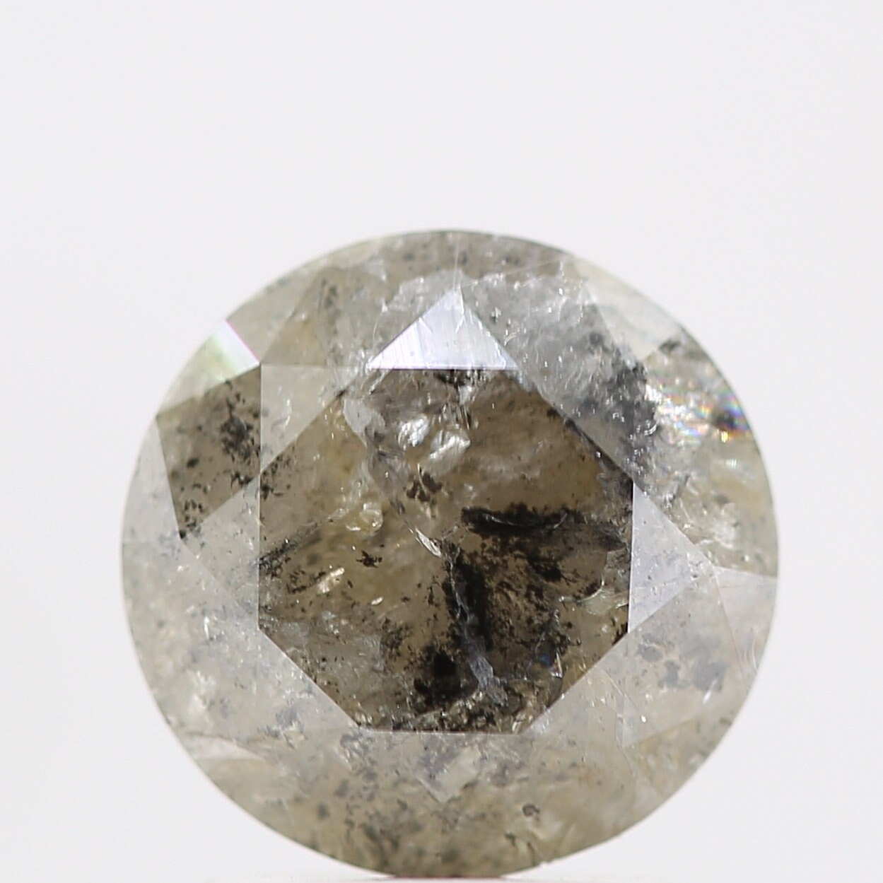 Salt and Pepper Diamond 1.69 Ct Round Cut Polished Diamond Etsy