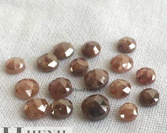 Prachtige natuurlijke roodachtige kleur 1,50 tot 2,50 mm losse ronde roosgeslepen diamanten 1,00 karaat