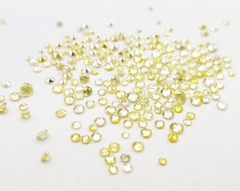 Natural Diamond, Fancy Yellow Color SI Clarity Round Brilliant Cut Diamonds , Yellow Polished Loose Diamond, 1.00 Carat Lot 1.50 to 2.00 MM