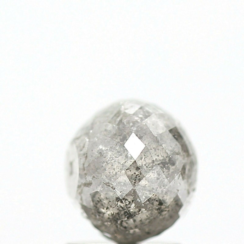 Polished Fancy Color Diamond Fancy Salt and Pepper Round Diamond Beads wt Hole 2.51 Cts Natural Diamond Round Ball/'s Cut Loose Diamond