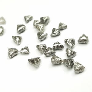 Salt And Pepper Diamond | 2.05 Ct 3.00-4.00 MM Triangle Rough Diamond | Natural Loose Earth Mined Raw Diamond For Engagement & Wedding Ring