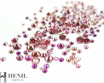 Natürliche Lose Diamant Runde Rosa Farbe VS zu SI Klarheit 2,10 bis 2,40 MM 10 Stück Lot - Fancy Pink Farbe Diamant - Großhandel Rosa Diamant