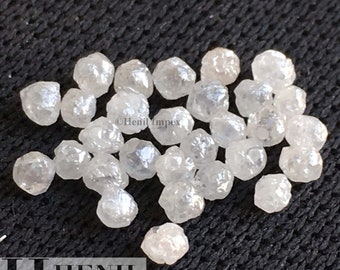 White Rough Diamonds - Natural Snow White Round Loose Rough Diamonds ! 1.50 to 2.00 MM Size 2.00 carat Lot