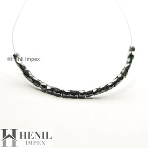 3.00 Ct Lot Natural Diamond Beads - Fancy Black Color Tube Diamond Beads wt Drilled Hole For Strand Necklace - Natural Loose Diamonds Beads