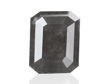 Salt And Pepper Diamond | 1.36 Ct Fancy Emerald Cut Diamond | Natural Loose Earth Mined Diamond For Engagement & Wedding Ring | Gift for Her