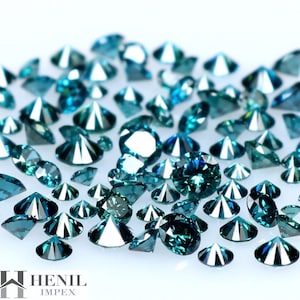 Diamante natural solto, diamante redondo de cor azul fantasia com clareza SI, diamante azul para atacado para anel de noivado, tamanho 1,50 mm