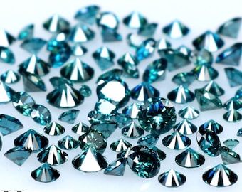 Natural Loose Diamond, Fancy Blue Color SI Clarity Round Diamond, Wholesale Blue Diamond for Engagement Ring, 1.50 MM Size Natural Diamond