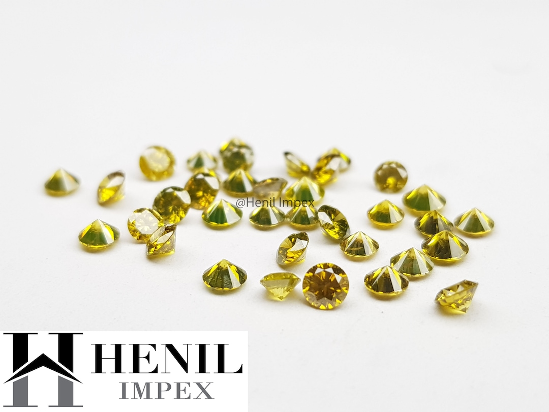 Yellow CZ 6mm Round Faceted Gemstone