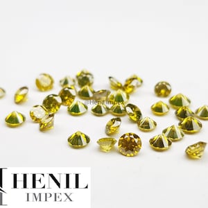 Wählen Sie jede Menge von 1.50 MM Größe - Natürlicher loser Diamant, schicker runder Diamant in gelber Farbe, natürlicher gelber Diamant - Wunderschöner runder Diamant