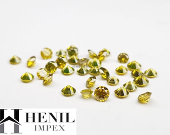 Pick Any Lot - Natural Loose Diamond, Fancy Yellow Color Round Diamond, Natural Yellow Diamond - 1.00 MM Size Wholesale Round Diamond