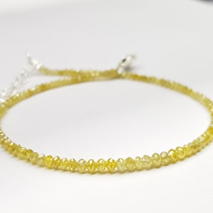 Natural Yellow Diamonds ! Wholesale Fancy Sparkling Yellow Diamonds Beads 7 Inch Bracelet ! 7.00 Cts Natural Yellow Round Diamond Beads
