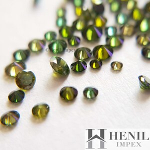 Fancy Green Color Diamond - Natural Green Round Brilliant Cut SI Clarity Polished Loose Diamond 1.50 to 2.00 MM Size - Pick Any One