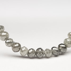 Salt and Pepper Diamond Beads, Fancy Grey Color Round Diamond Beads wt Drilled Hole, Faceted Diamond Beads, 2.0-3.0 MM Size - Pick Any Lot