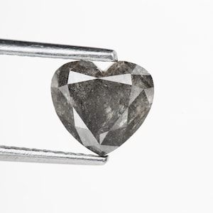 Salt And Pepper Diamond | 1.73 Ct Rare Gray Color Heart Cut Diamond | Natural Loose Earth Mined Diamond For Engagement & Wedding Ring