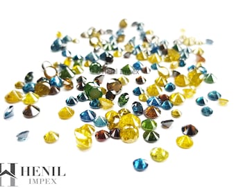 Wählen Sie jede Menge 1.50 MM Größe - natürlicher loser Diamant, ausgefallener mehrfarbiger runder Diamant, natürlicher Mischdiamant - Hervorragender runder Diamant für Juwel