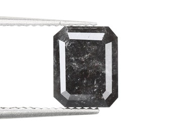 Salt And Pepper Diamond | 2.61 Ct Fancy Emerald Cut Diamond | Natural Loose Earth Mined Diamond For Engagement & Wedding Ring | Gift for Her