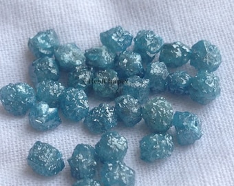 Natural Blue Diamond, 3.0-4.0 mm Blue Rough Round Diamond, Raw Diamond, Uncut Diamond, Loose Blue Diamond, Conflict Free Rough Diamonds