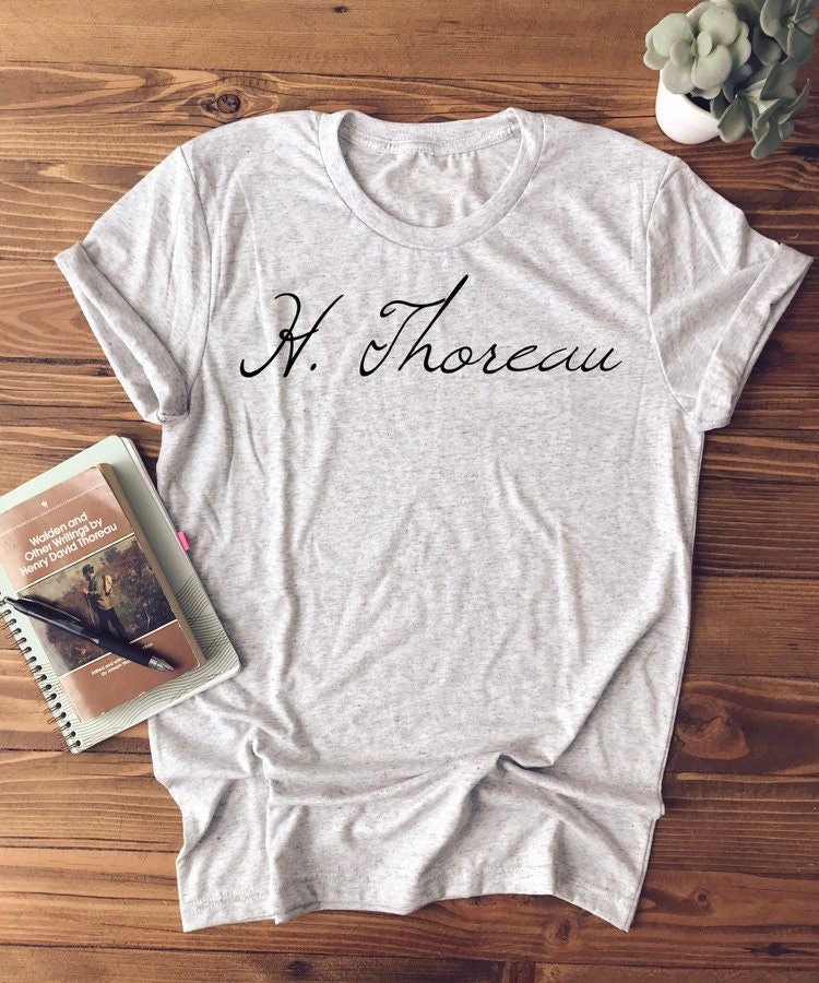 Women's T-Shirts [Out of Print] Henry David Thoreau / Walden Scoop Tee (Vintage ) (Womens) Walden Shirt, Walden by Henry David Thoreau Tee, Walden T