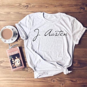 Jane Austen - Klassische Autorin Unterschrift - Kurzärmeliges Unisex-T-Shirt