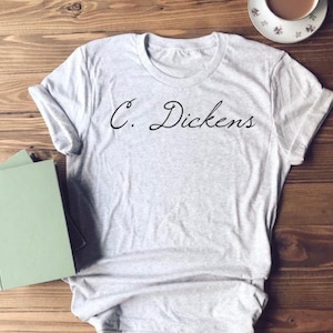 Charles Dickens - Classic Author Signature - Short-Sleeve Unisex T-Shirt