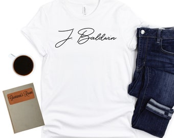 James Baldwin - Classic Author Signature - Shirt Sleeve Unisex T-shirt