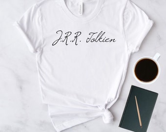 JRR Tolkien - Classic Author Signature - Shirt Sleeve Unisex T-shirt