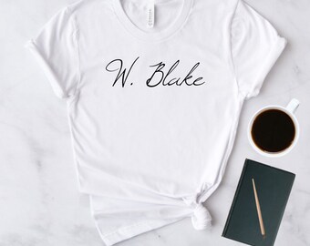 William Blake - Camiseta unisex de manga corta con firma de autor clásico
