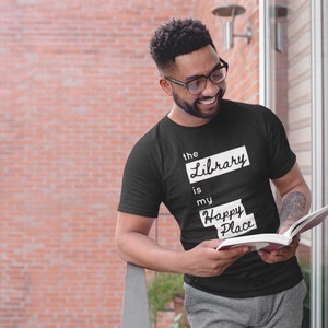 The Library is My Happy Place Short Sleeve Unisex T-shirt image 4