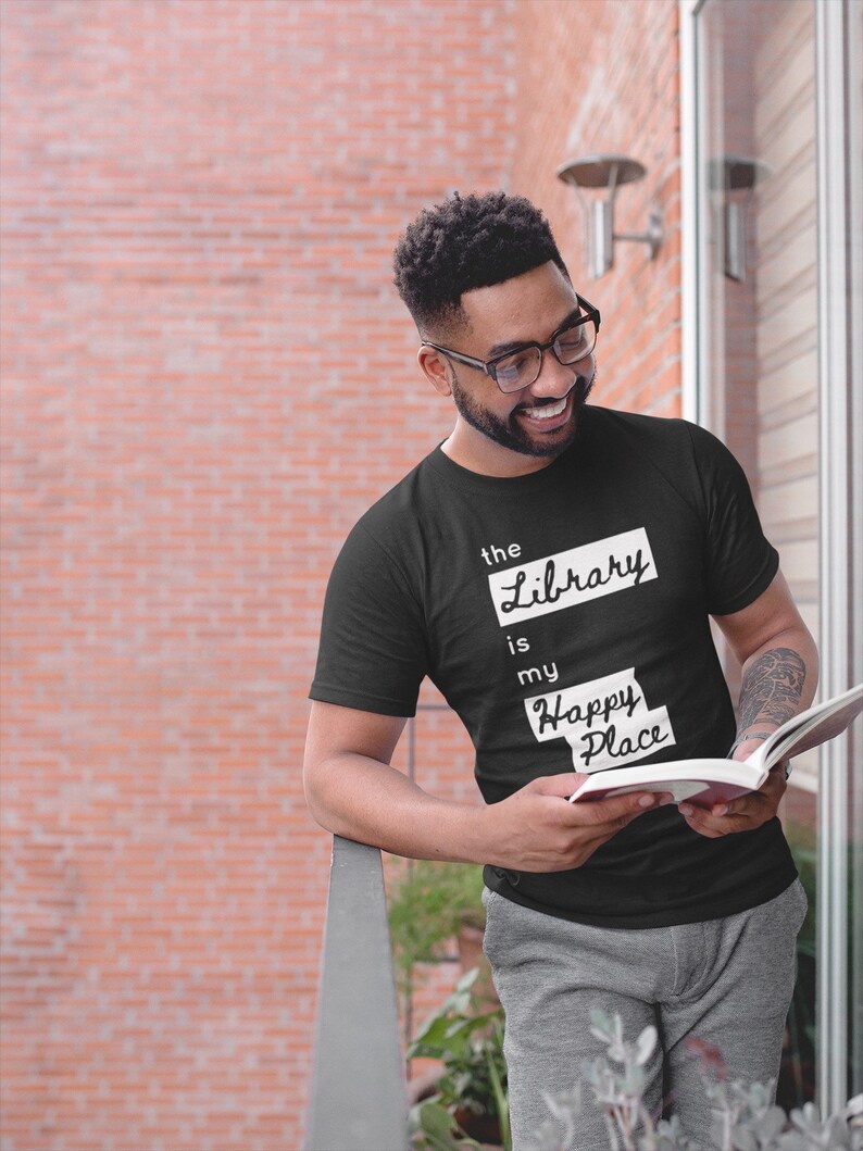 The Library is My Happy Place Short Sleeve Unisex T-shirt image 4