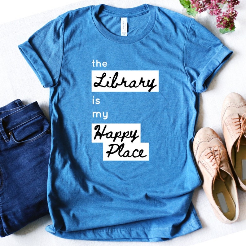 The Library is My Happy Place Short Sleeve Unisex T-shirt image 1