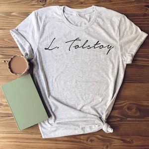 Leo Tolstoy - Classic Author Signature - Short-Sleeve Unisex T-Shirt