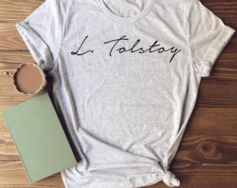 Leo Tolstoy - Classic Author Signature - Short-Sleeve Unisex T-Shirt
