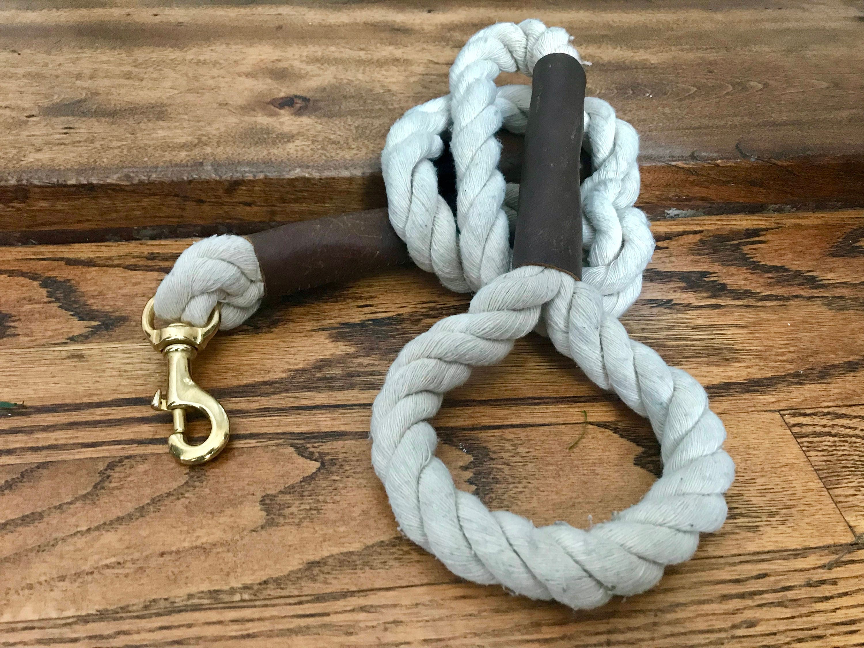 Natural Rope Dog Leash // Cotton Rope Dog Lead Strong Dog Etsy