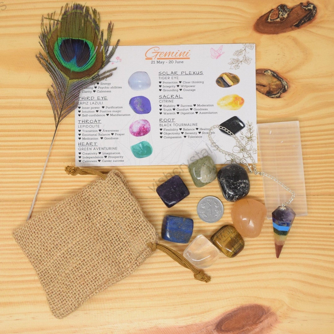 Gemini Tumble Zodiac Chakra Gift Set for Women & Men for Etsy