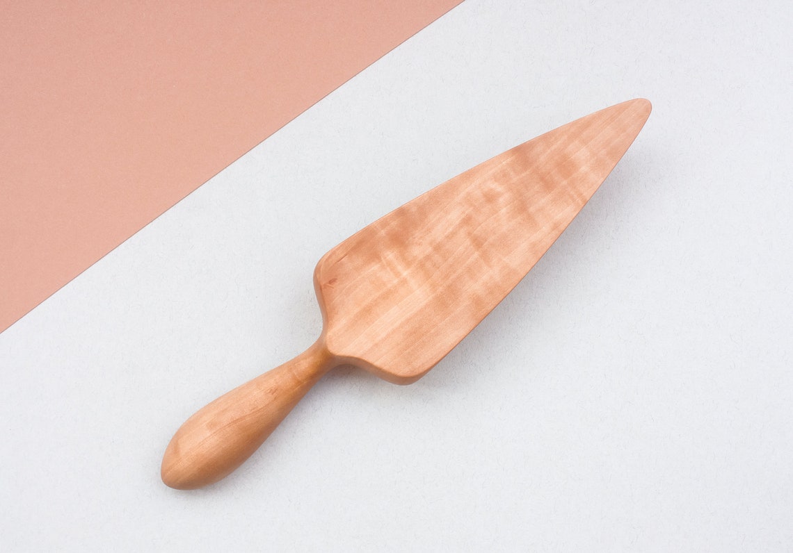 Wooden Cake Server Etsy