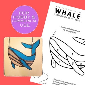 Whale Stained Glass Pattern // Digital Download