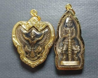 2 amulettes de bouddha thaïlandaise Thao Wessuwan, géant thaïlandais, protège le fantôme chanceux