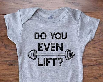 Funny baby Onesies® Brand Do you even lift? - cute baby shower gift from aunt uncle surprise birth pregnancy announcement reveal