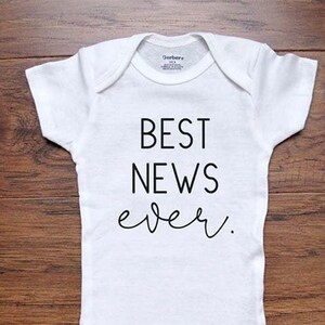 baby Bodysuit Best News ever. Best Gift ever. Best surprise ever. surprise husband hubby gift birth pregnancy announcement reveal