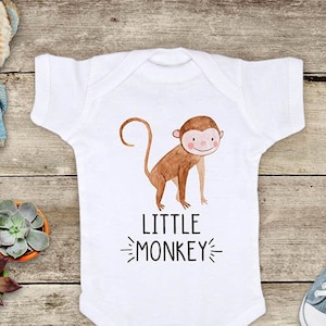 Little Monkey watercolor design3 cute Baby bodysuit Toddler youth Shirt cute birthday baby shower gift