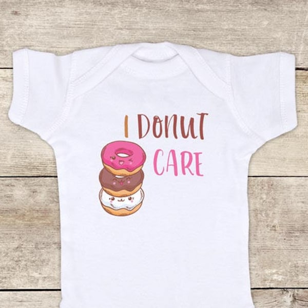 I donut care funny junk food baby bodysuit baby shower gift - Made in USA - toddler kids youth shirt