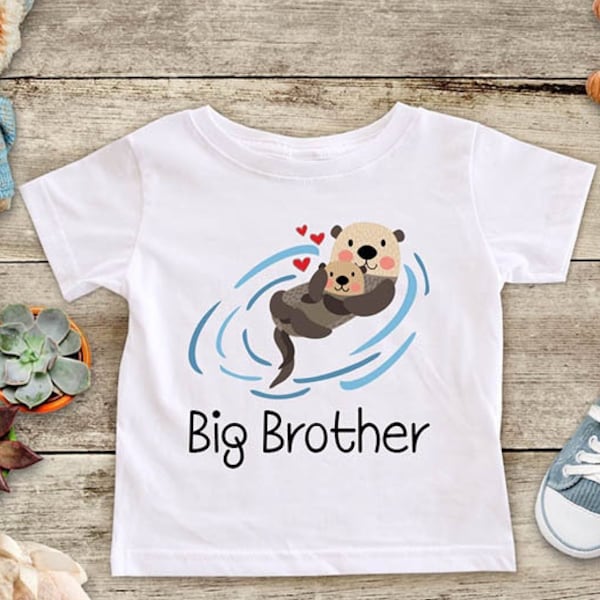 Big Sister or Big Brother Otters with hearts - I'm going be Big Baby bodysuit Toddler Youth Shirt Baby pregnancy birth announcement surprise