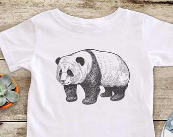 Panda Illustration graphic Zoo animal  Shirt - Baby bodysuit Toddler youth Shirt cute birthday baby shower gift