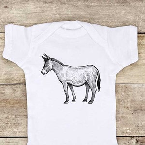 Donkey graphic cute pet Zoo animal Shirt - Baby bodysuit Toddler youth Shirt cute birthday baby shower gift