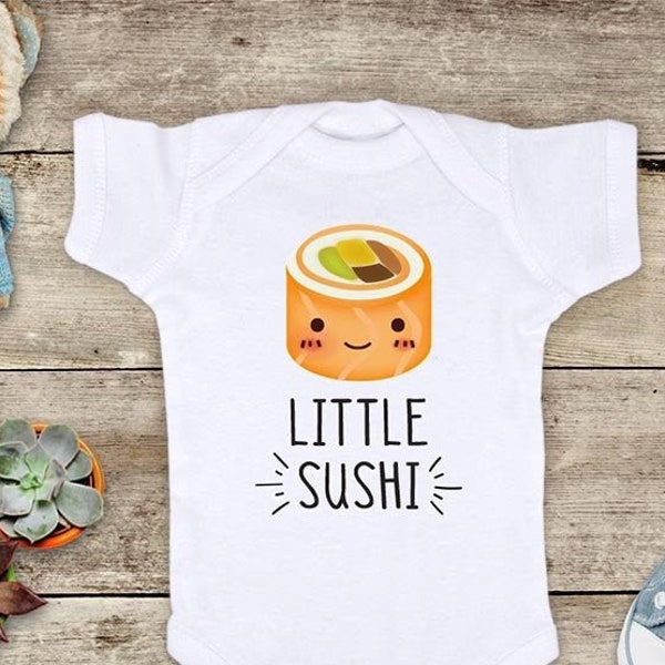 Little Sushi Baby sushi cute Asian food funny baby bodysuit baby shower gift - Made in USA - toddler kids youth shirt