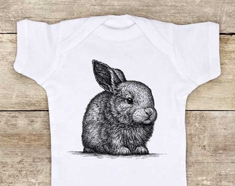 Fluffy Rabbit (d2) cute pet Zoo animal Shirt - Baby bodysuit Toddler youth Shirt cute birthday baby shower gift