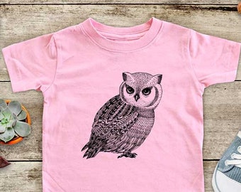 Owl Bird cute graphic Zoo animal Shirt - Baby bodysuit Toddler youth Shirt cute birthday baby shower gift