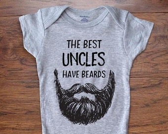 Funny cute baby Onesies® Brand Bodysuit The Best Uncles Have Beards - daddy gift surprise birth pregnancy announcement reveal aunt uncle