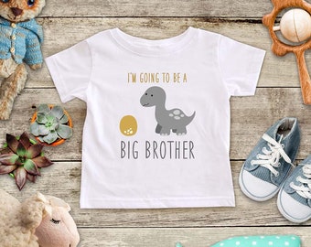 I'm going to be a Big Brother Dinosaur egg (GREY) surprise pregnancy Baby bodysuit Toddler Shirt Youth Shirt birthday baby shower gift